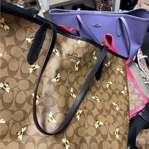 Coach Tan Bee Print Tote Bag